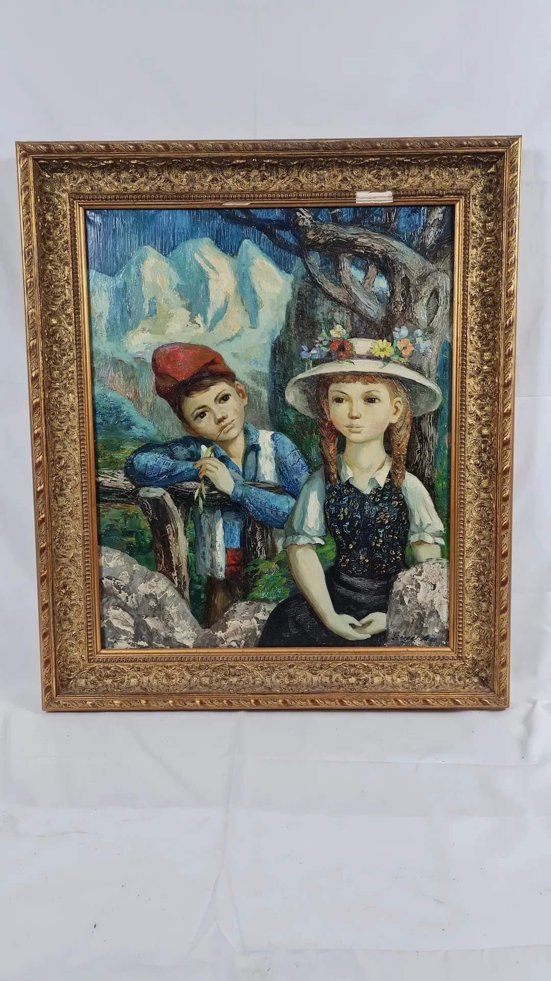 Couple d'enfants montagnard