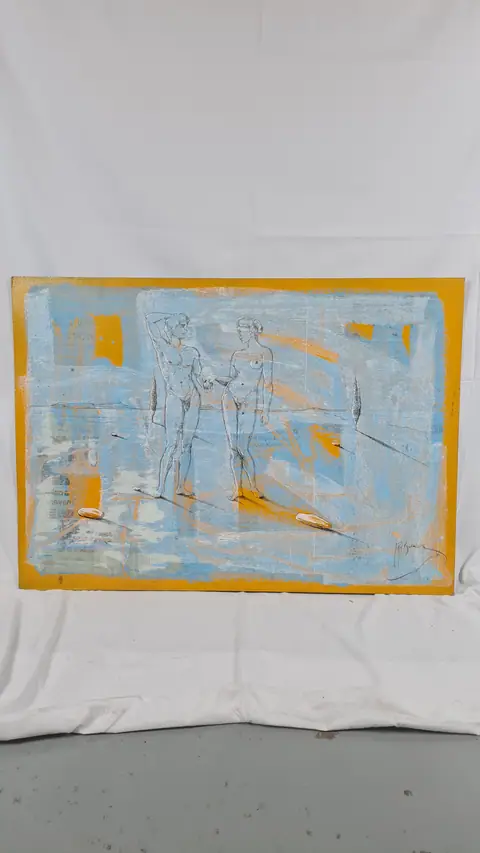 Homme et femme bleue