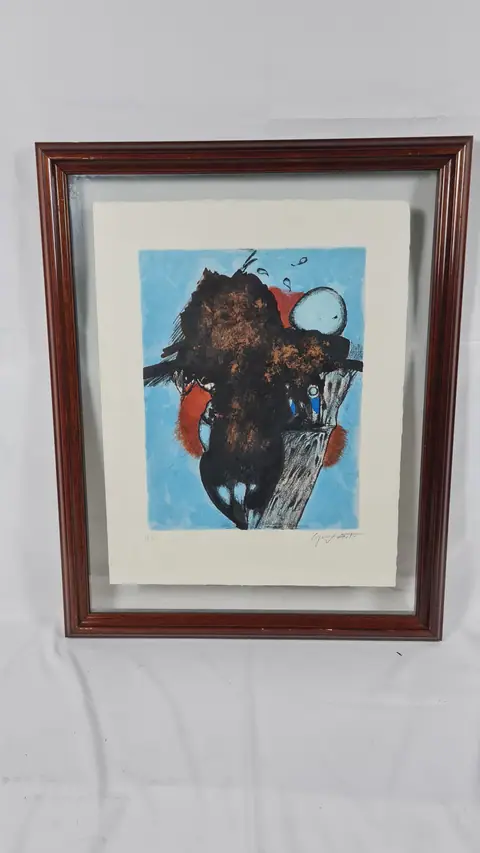 Composition abstraite noir et bleue