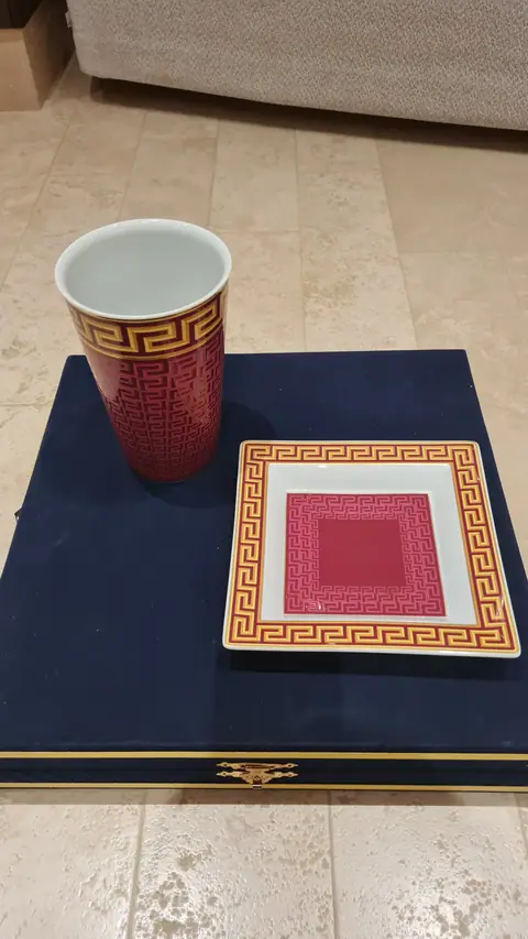 Versace x Rosenthal, lot cendrier et verre